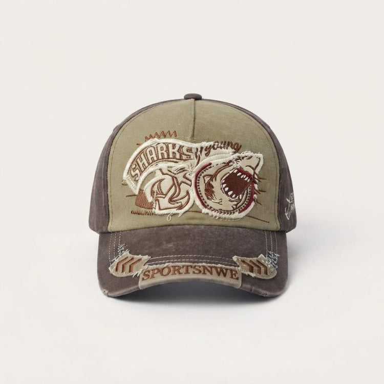 Shark Attack Vintage Distressed Cap