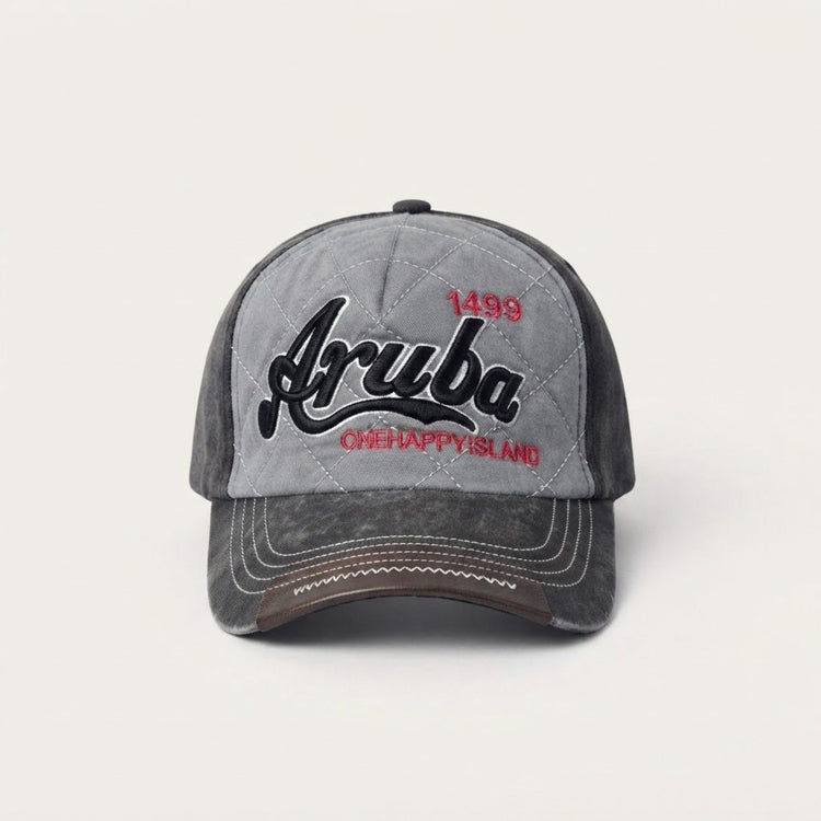 Dark Grey Embroidered Baseball Cap