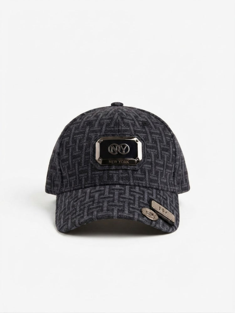 NY New York Monogram Cap Black
