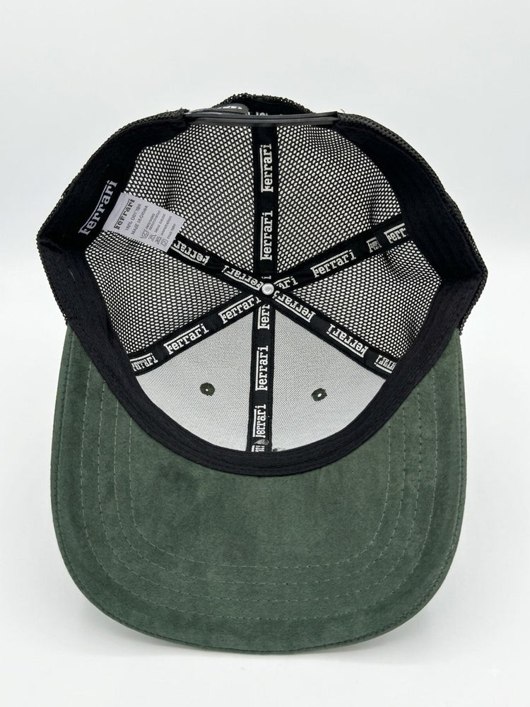 Olive Green Suede Trucker Cap