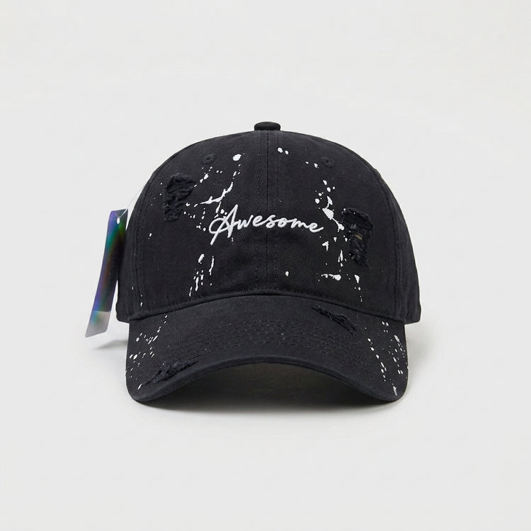 Awesome Paint Splash Ripped Cap